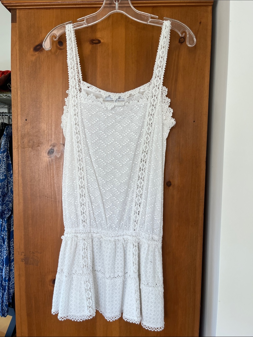 OndadeMar White Lace Crochet Tank Dress